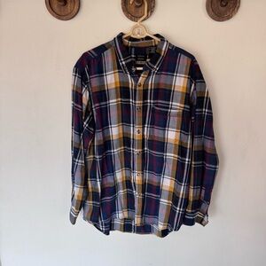 Vintage cotton traders sport colorful plaid button up size XL